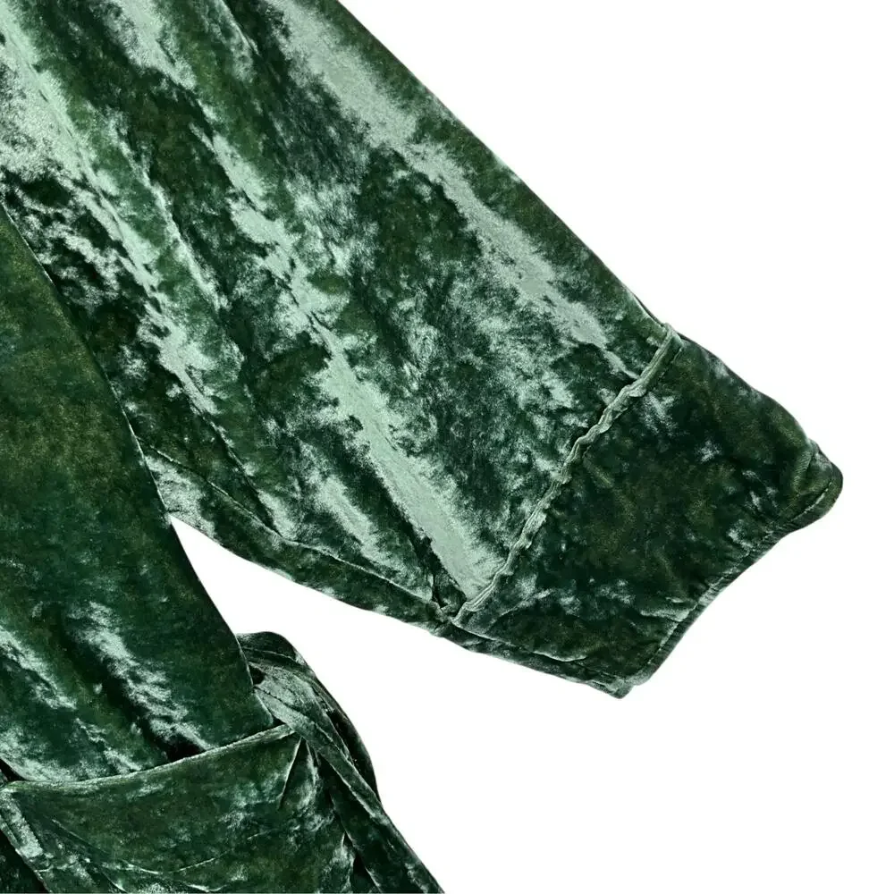 Pottery Barn Teen Slytherin Robe Kids Medium Green Velvet Harry Potter Belted